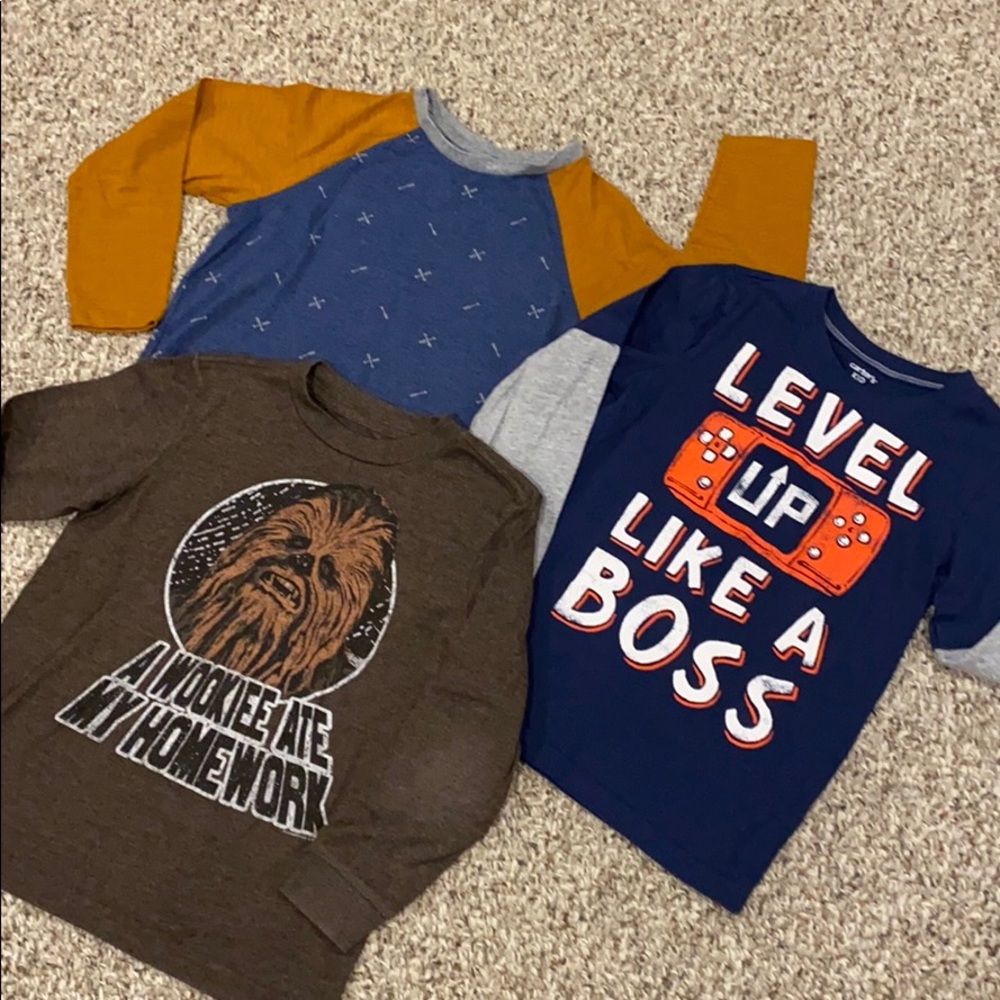 3 boys size 6 long sleeve t-shirts